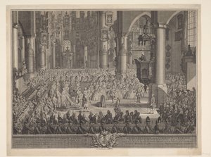 Huwelijk van Karel Christiaan van Nassau-Weilburg met prinses Carolina, 1760 door Simon Fokke