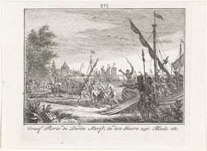 De dood van Floris III van Holland in Antiochië, 1784 door Simon Fokke