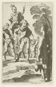 Brinio op een schild geheven door Simon Frisius