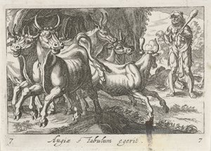Hercules hoedt de kudde van Geryon Augiae stabulum egerit Herculische thema