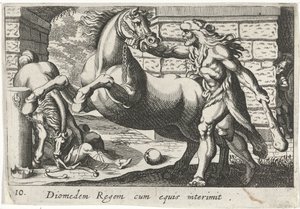 Hercules temt de paarden van Diomedes