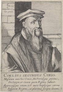 Portret van Caelius Secundus Curio door Simon Frisius