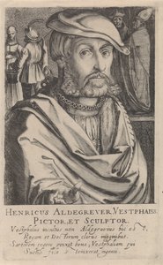 Portret van Heinrich Aldegrever door Simon Frisius