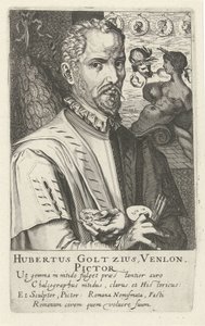 Portret van Hubert Goltzius door Simon Frisius