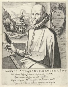 Portret van Jan van der Straet door Simon Frisius