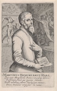 Portret van Maarten van Heemskerck door Simon Frisius