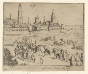 Truchsess wordt te Delft ontvangen, 1584 door Simon Frisius