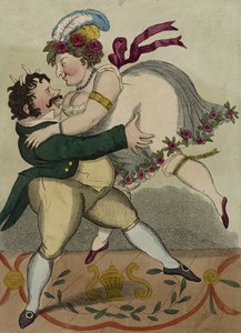 De Nieuwe Duitse Wals, ca. 1818 (handgekleurde ets) door Simon Hehl