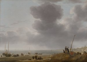 Strandzicht, 1643 door Simon Jacobsz. Vlieger