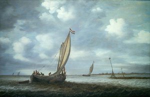 Schepen in een riviermonding