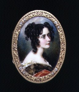 Portretminiatuur van Georgina Carolina, Lady Astley door Simon Jacques Rochard