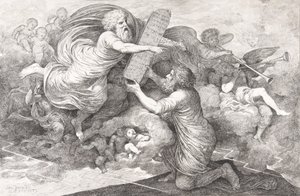 Mozes op de Sinaï De tafelen van de Joodse Wet, 1773