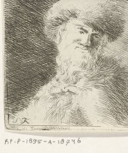 Portret van een onbekende man met bontmuts door Simon Klapmuts