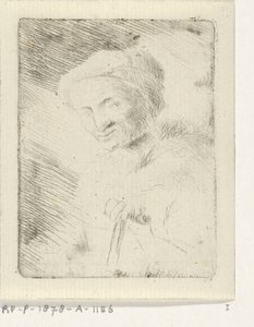 Portret van een onbekende oude vrouw door Simon Klapmuts