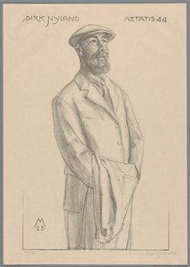 Portret van Dirk Hidde Nijland met jas over de arm