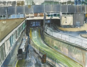 Taxi-uitgang ingang van het treinstation, 2019