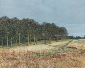 Bos, Richmond Park, 2019 (olieverf op doek) door Simon Neville