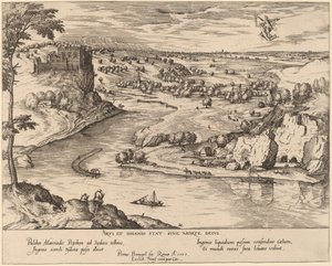 Rivierlandschap met Mercurius en Psyche