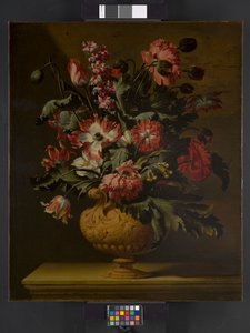 Een vaas met bloemen, voor 1710