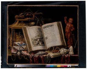 Een vanitas stilleven door Simon Renard de Saint Andre