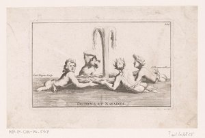 Fonteinsculptuur van tritonen en naïaden