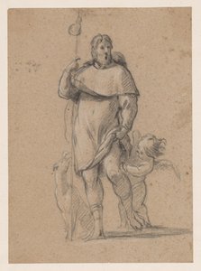 De H. Rochus met hond en engeltje door Simon Vouet