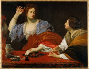 Martha berispt haar ijdele zus Magdalen, ca. 1621 (schilderij op doek)