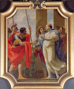 Polydamne geeft Menelaus en Helena de medicijnen Enula Campana en Moly door Simon Vouet