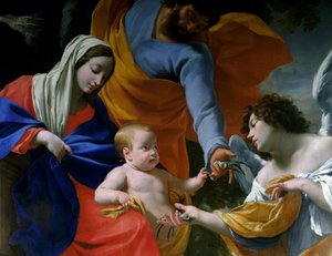 De rust van de Heilige Familie (detail) door Simon Vouet
