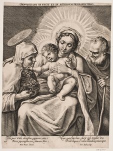 De Heilige Familie en St. Clara door Simon de Pas