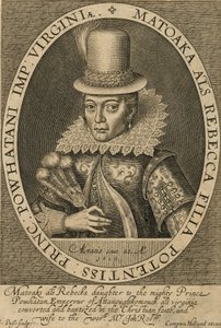 Pocahontas, 1616 door Simon de Passe