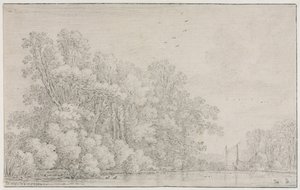 Rivierlandschap door Simon de Vlieger