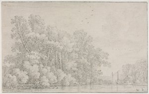 Rivierlandschap, c. 1650 door Simon de Vlieger