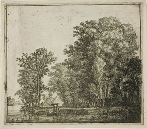 Bos bij een kanaal door Simon de Vlieger