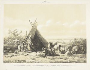 Familie bij een herdershut