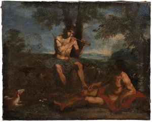 Mercurius en Argus door Simone Cantarini