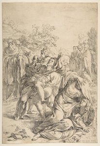 Sint Benedictus die een Demon Uitdrijft door Simone Cantarini