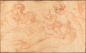 De Heilige Familie door Simone Cantarini