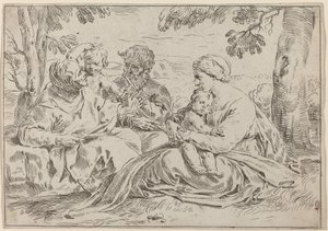 De Heilige Familie door Simone Cantarini