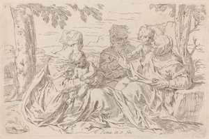De Heilige Familie door Simone Cantarini