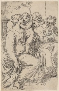 De Heilige Familie door Simone Cantarini