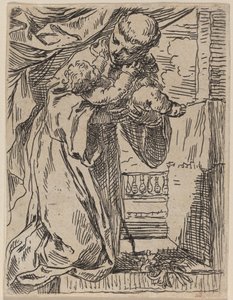 De Kleine Sint Antonius van Padua door Simone Cantarini
