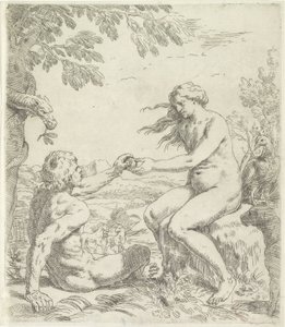 Verleiding van Adam door Simone Cantarini