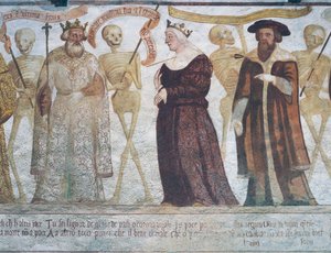 Dood met de koning, de koningin en de dokter (detail) uit De dans van de dood