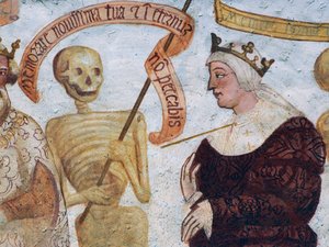 Dood met de Koningin, detail van De Dans van de Dood