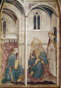 Leven van Sint Martinus van Tours (316-397): Sint Martinus in meditatie door Simone Martini