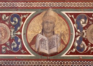 Maesta: Sint-Gregorius (detail) door Simone Martini