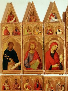 Sint Dominicus, Sint Johannes Evangelist, Sint Maria Magdalena (detail) door Simone Martini