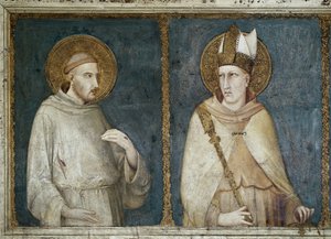 Sint Franciscus van Assisi en Sint Lodewijk van Toulouse door Simone Martini