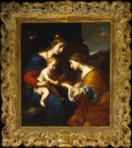 De Mystieke Huwelijk van de Heilige Catharina door Simone Pignoni